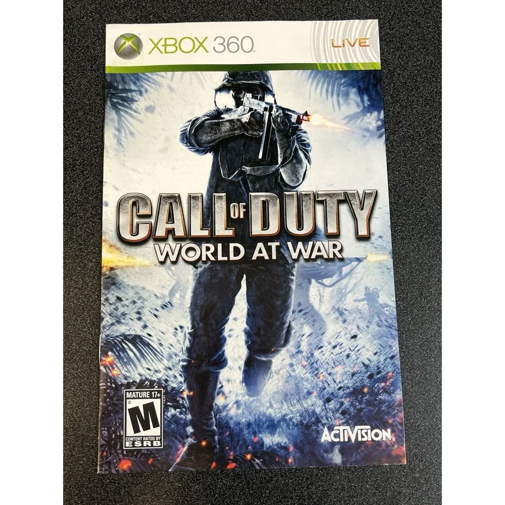 XBox 360 Call Of Duty World at War Case Insert and Instruction Manual Only